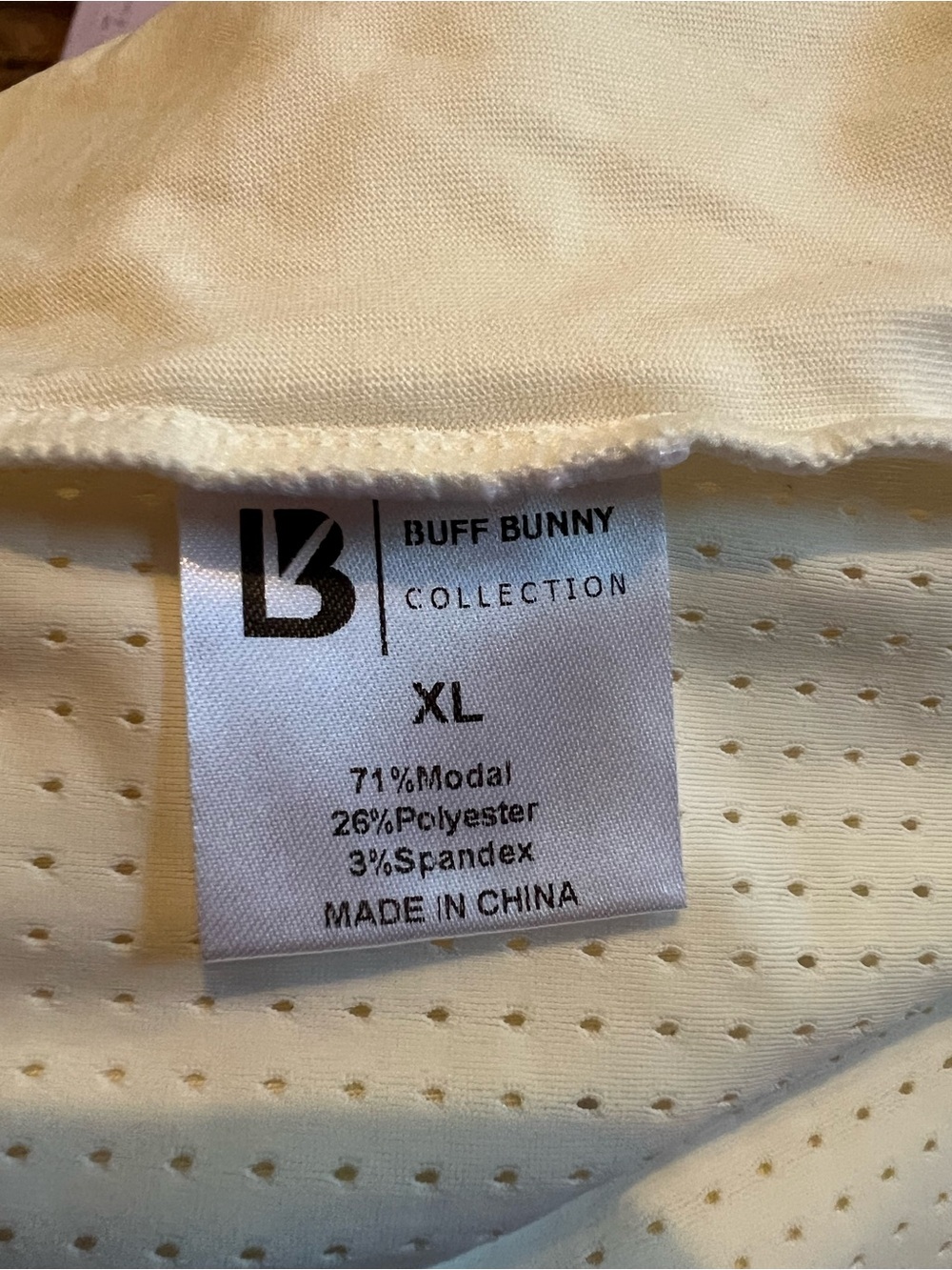 BuffBunny Cream Racerback Mesh-Back Tank - Picture 3 of 3